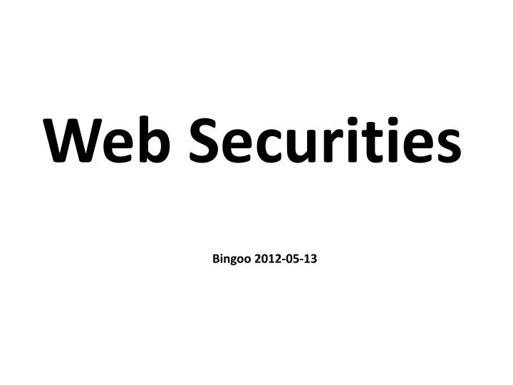 web securities