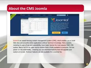 About the CMS Joomla