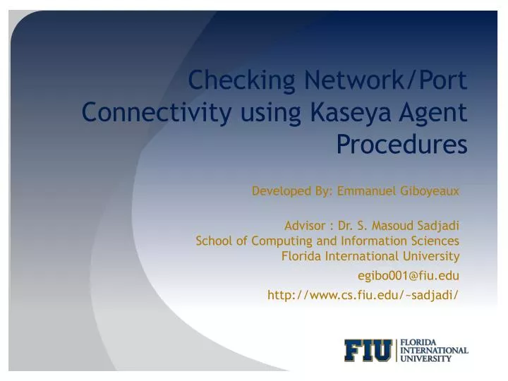 checking network port c onnectivity using kaseya agent p rocedures