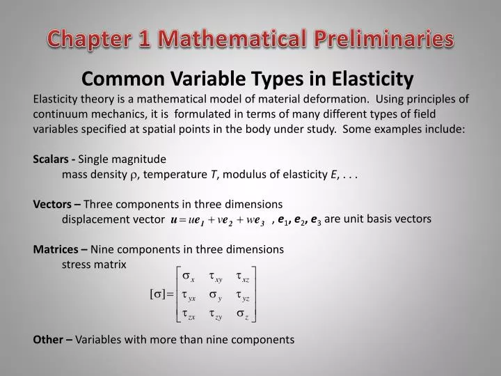 common variable types in elasticity