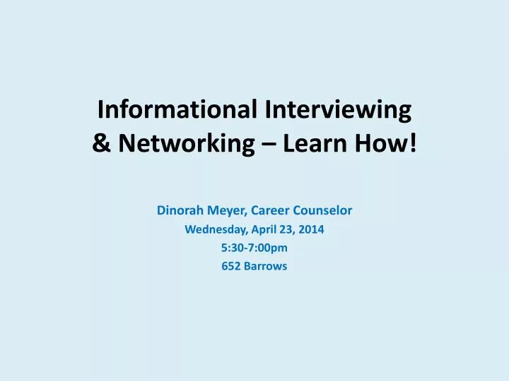 informational interviewing networking learn how