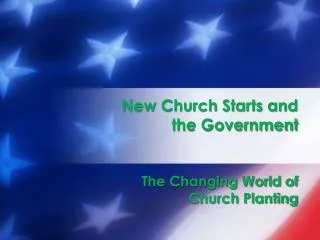 New Church Starts and the Government