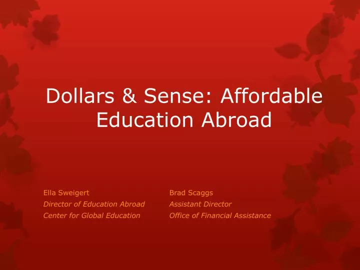 dollars sense affordable education abroad