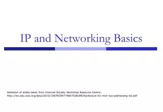 IP and Networking Basics