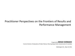 Practitioner Perspectives on the Frontiers of Results and Performance Management