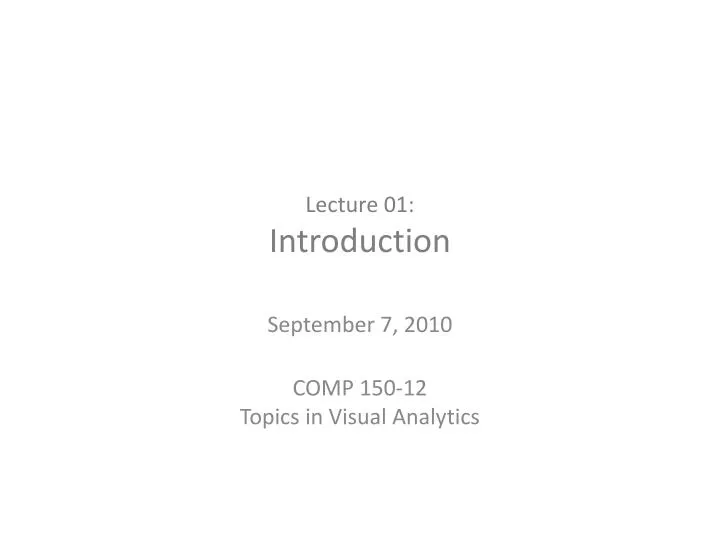 lecture 01 introduction