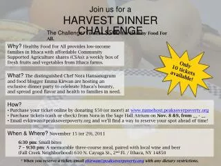 Join us for a HARVEST DINNER CHALLENGE