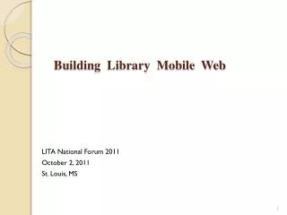Building Library Mobile Web