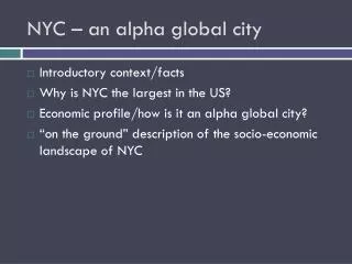 nyc an alpha global city