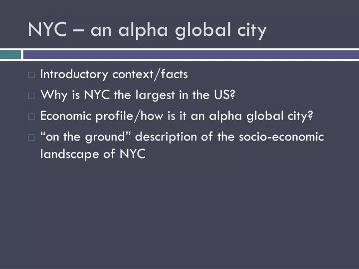 nyc an alpha global city