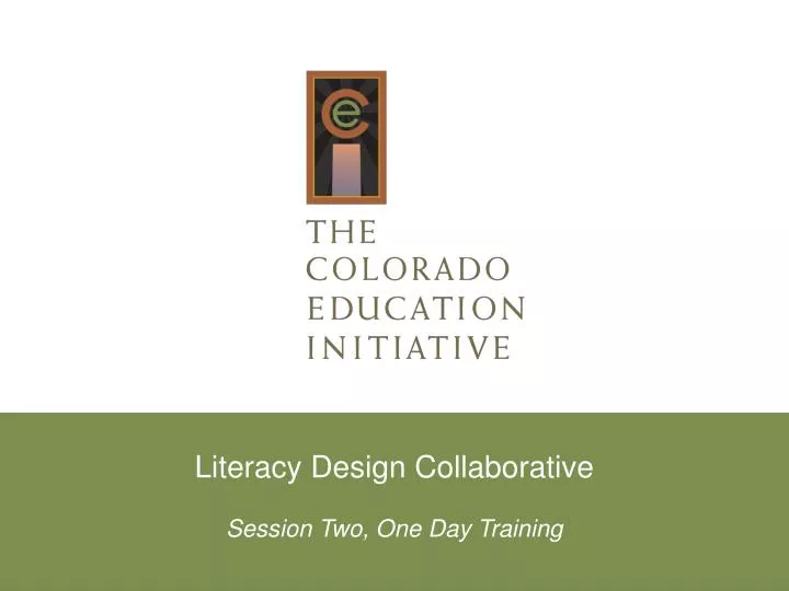 literacy design collaborative session two one day training