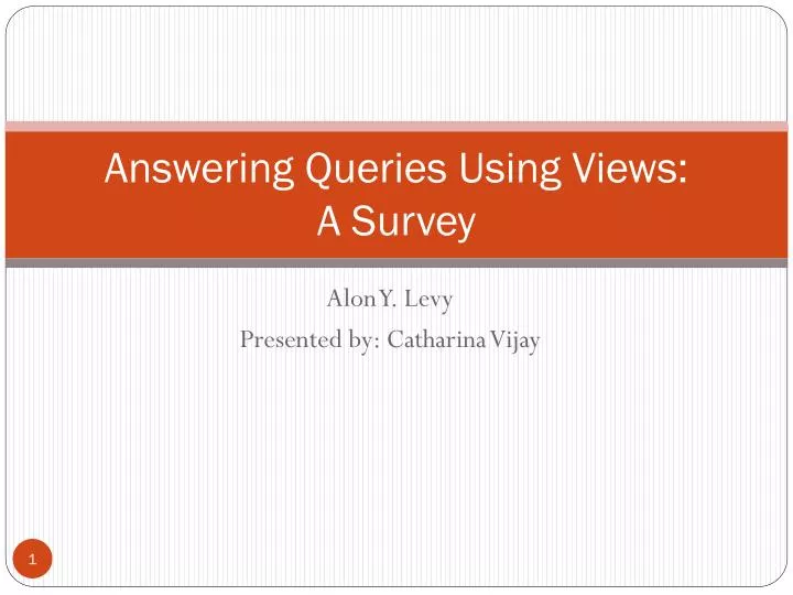 answering queries using views a survey