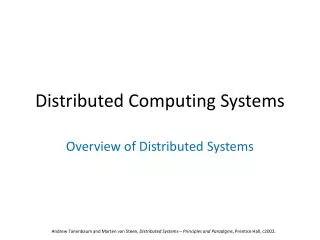 Distributed Computing Systems