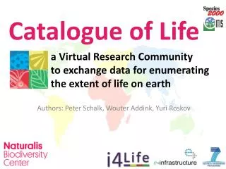 a Virtual Research Community to exchange data for enumerating the extent of life on earth