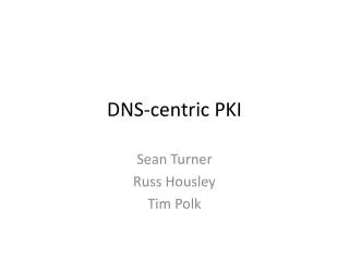 DNS-centric PKI