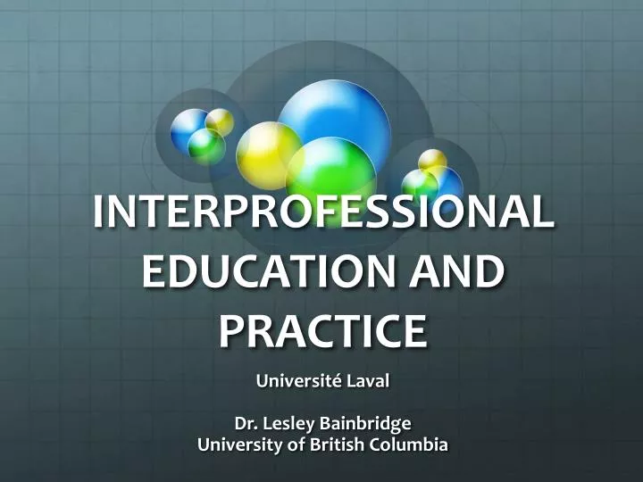 interprofessional education and practice