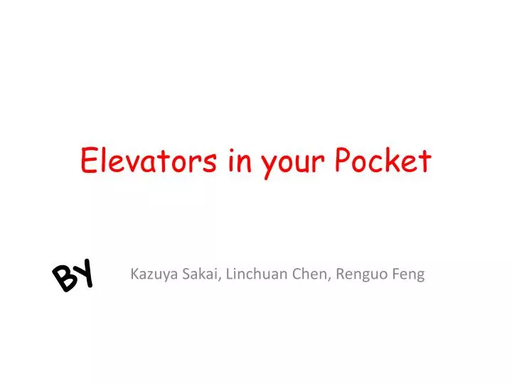 elevators in your pocket