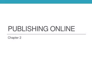 Publishing Online