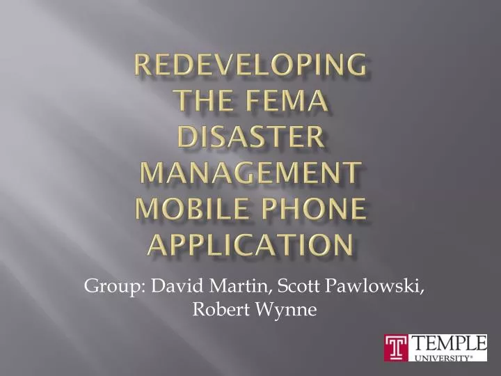 redeveloping the fema disaster management mobile phone application