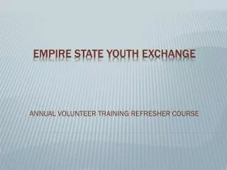 Empire State youth exchange