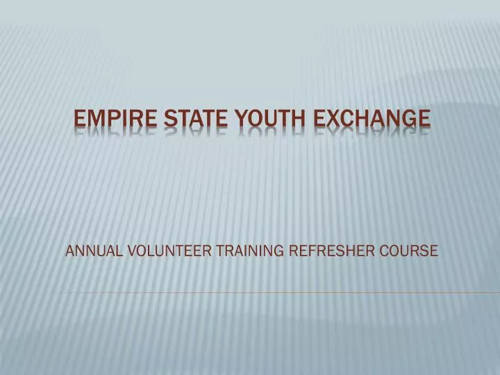 annual volunteer training refresher course