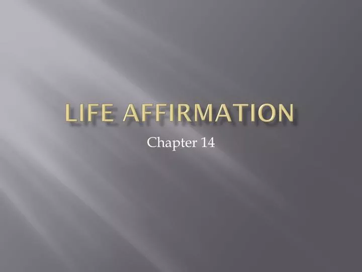 life affirmation