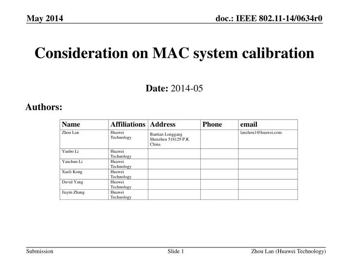consideration on mac system calibration