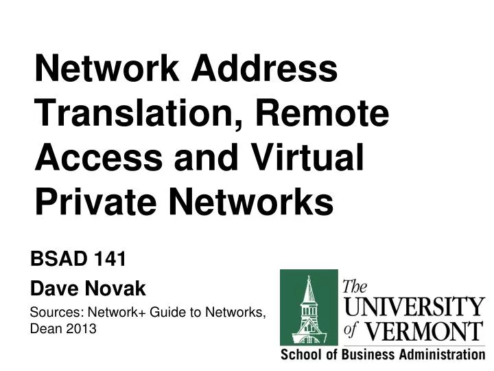 network address translation remote access and virtual private networks