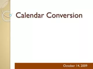 Calendar Conversion