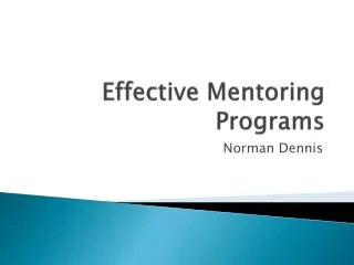 Effective Mentoring Programs