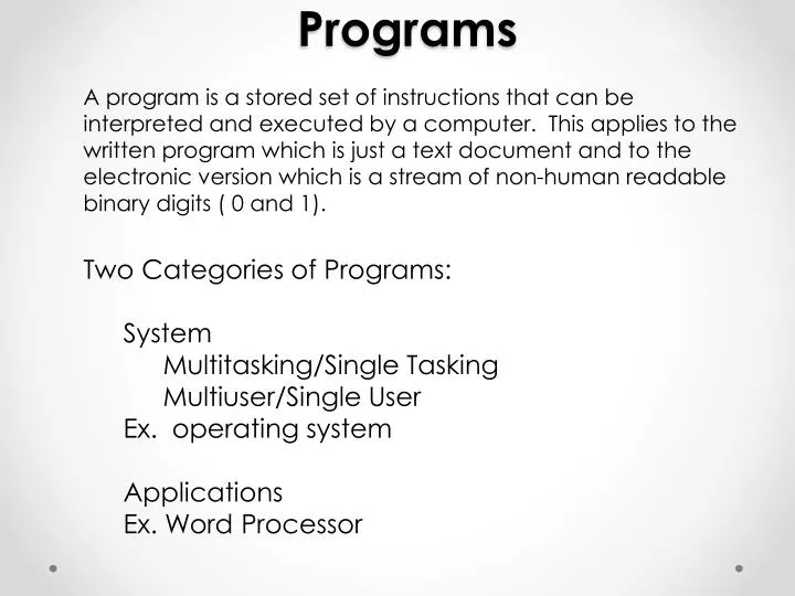 programs