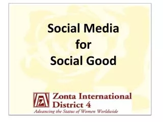 Social Media for Social Good