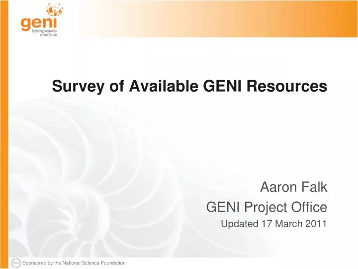 survey of available geni resources