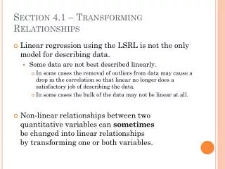 Section 4.1 – Transforming Relationships