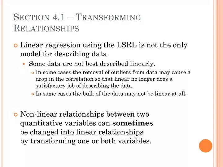 section 4 1 transforming relationships