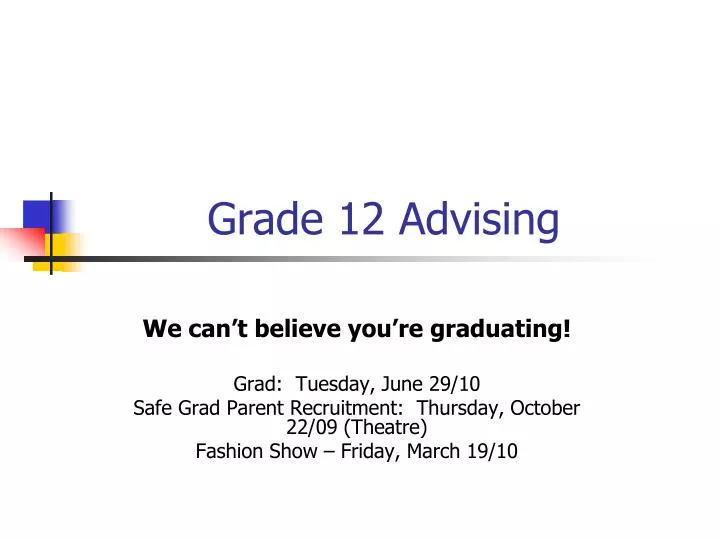 grade 12 advising