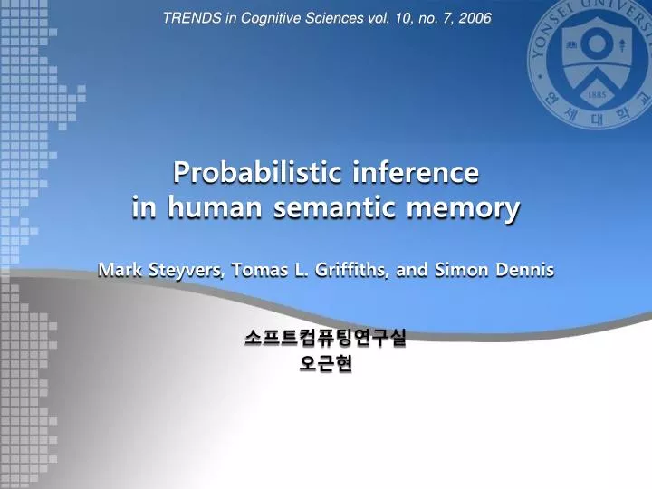 probabilistic inference in human semantic memory mark steyvers tomas l griffiths and simon dennis