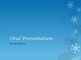 Oral Presentation
