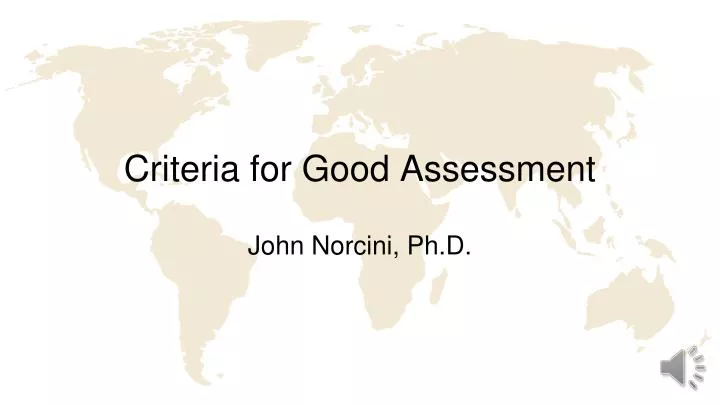 criteria for good assessment
