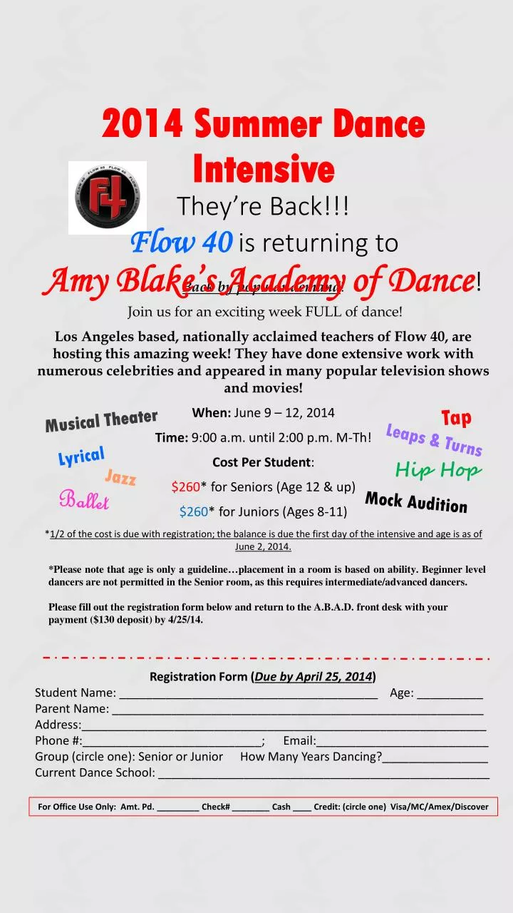 2014 summer dance intensive they re back flow 40 is returning to amy blake s academy of dance