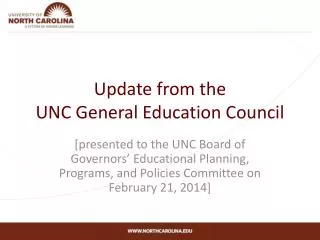 Update from the UNC General Education Council