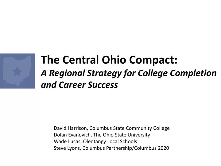 the central ohio compact a regional strategy for college completion and career success