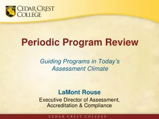 Periodic Program Review