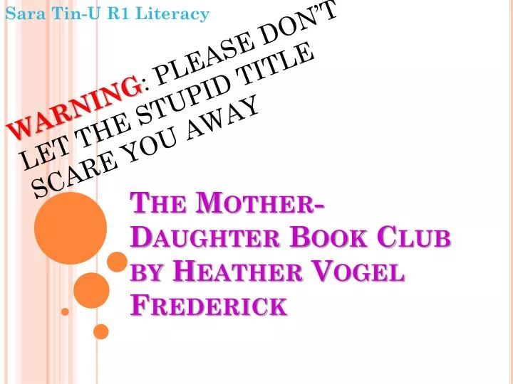 the mother daughter book club by heather vogel frederick
