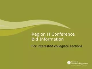 Region H Conference Bid Information