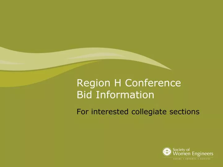 region h conference bid information