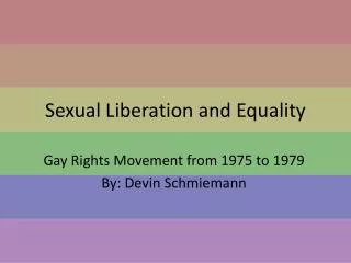 Sexual Liberation and Equality