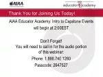 Thank You for Joining Us Today! - slide 1