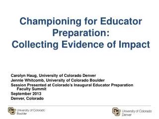 Championing for Educator Preparation: Collecting Evidence of Impact