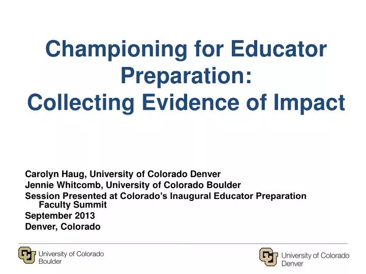championing for educator preparation collecting evidence of impact